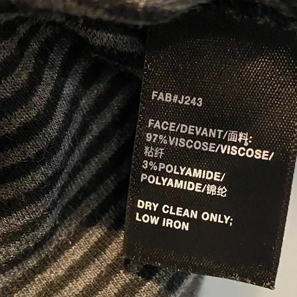 Lafayette 148 Scoop Neck BLACK/DARK GRAY Striped Modern Luxury T-shirt Small EUC - Picture 4 of 8